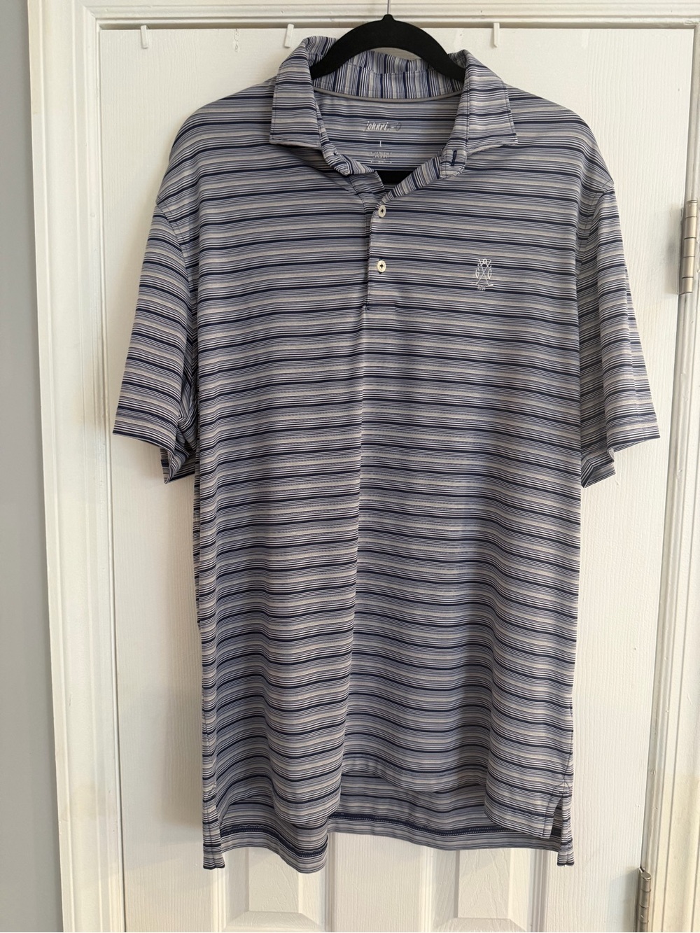 Johnnie-O Golf Polo Mens L Country Club of Columbus 1909 Striped Shirt